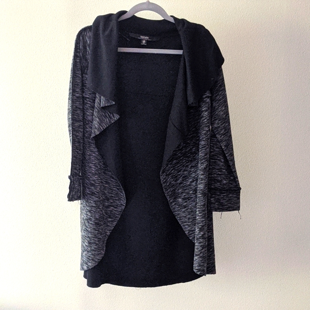 S, Kensie Charcoal Sweater, exposed seam detailing